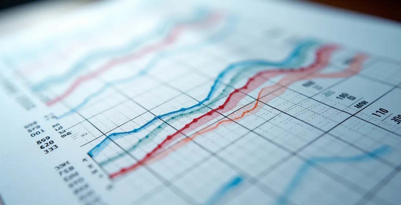 Vue macro détaillée de graphiques de télémétrie superposés montrant les courbes de vitesse et d'accélération