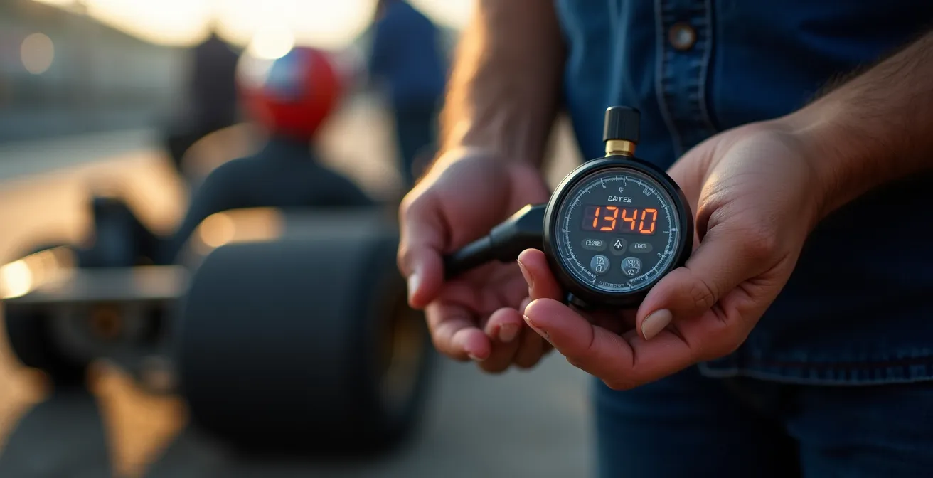 Main tenant un manomètre digital professionnel avec affichage rétroéclairé