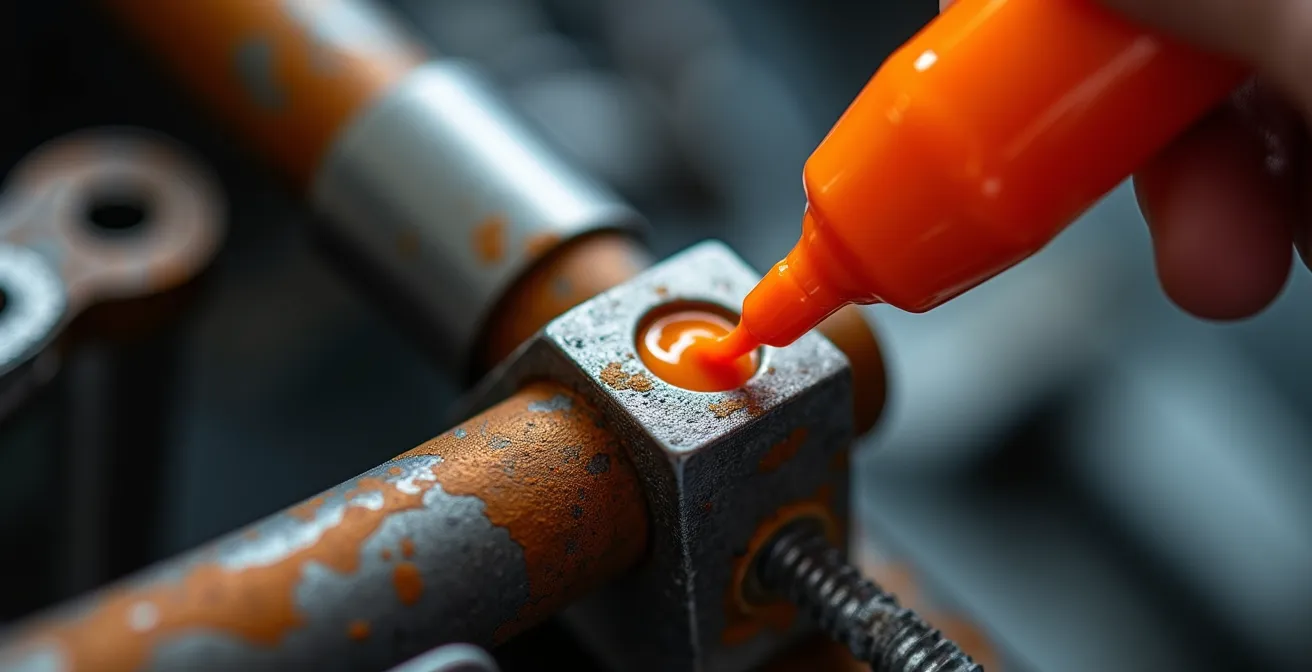 Application d'un marqueur de couple orange sur un écrou de colonne de direction de kart